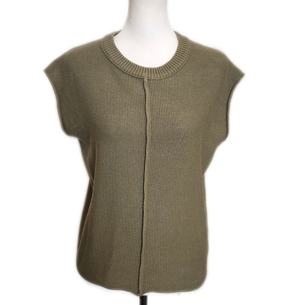 Amazon Army Green Cap Sleeve Sweater Vest, M